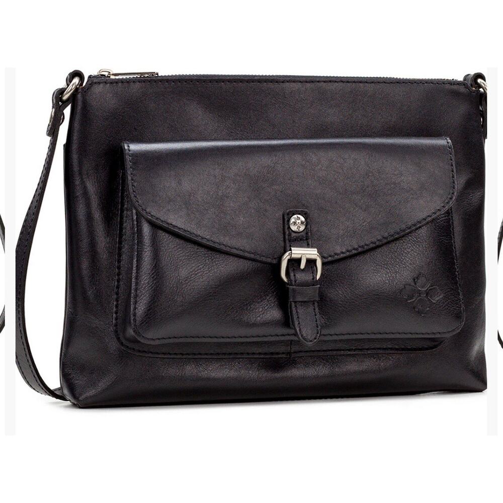 NWT Patricia Nash Kirby Black Leather Crossbody Purse Handbag